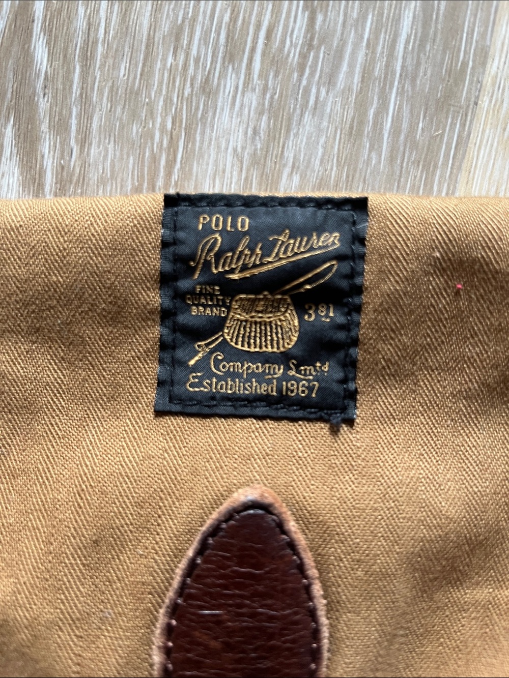 Vintage Polo Ralph Lauren Canvas Messenger Bag Leather Brown Trim Aztec Lining - Picture 2 of 9